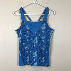 The North Face Blue Floral Adjustable Straps Tank